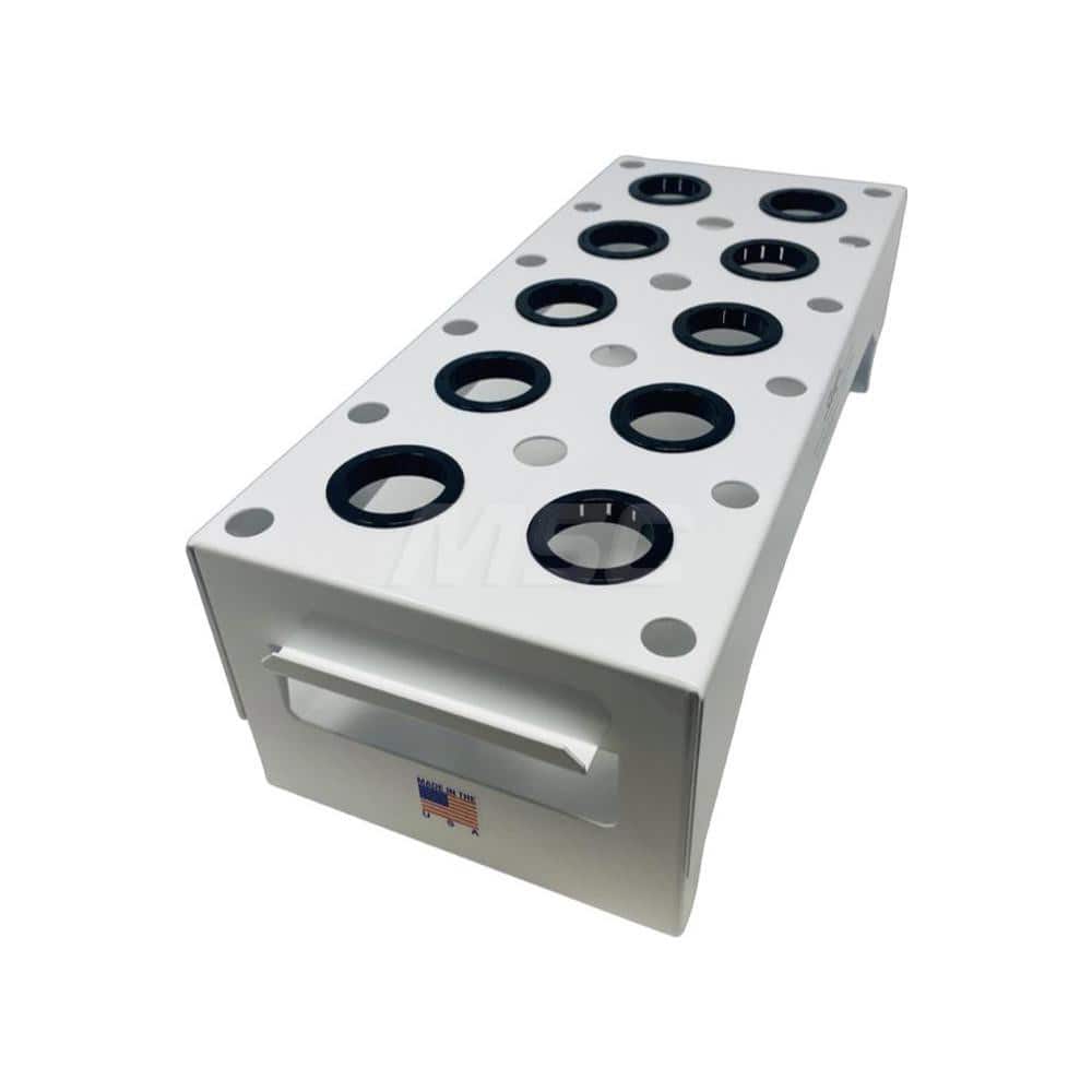CNC Storage Racks; Rack Type: Benchtop ; Tool Type: CNC Tool Holder ; Load Capacity: 26 ; Overall Height: 5in ; Color: White ; Width (Inch): 7