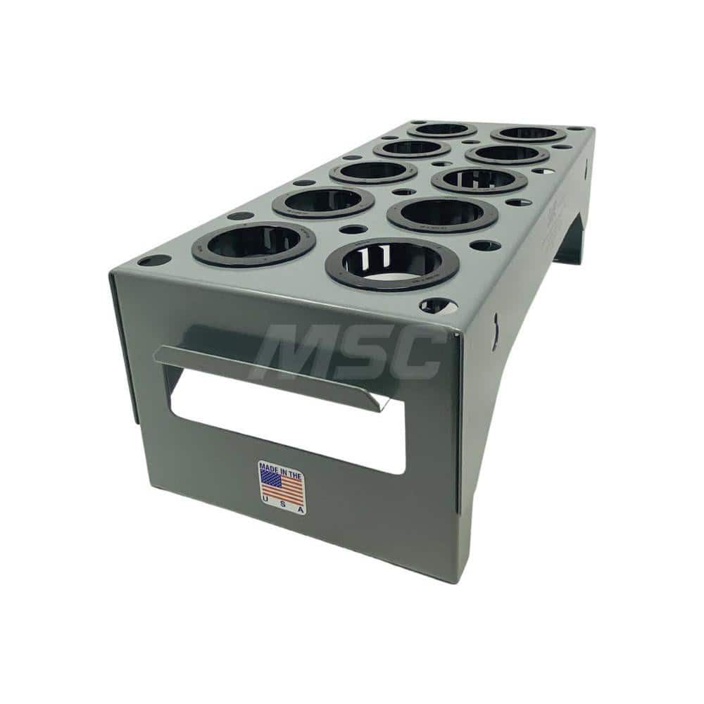 S&R Products Company SR-1001G CNC Storage Racks; Rack Type: Benchtop ; Tool Type: CNC Tool Holder ; Load Capacity: 26 ; Overall Height: 5in ; Color: Gray ; Width (Inch): 7 