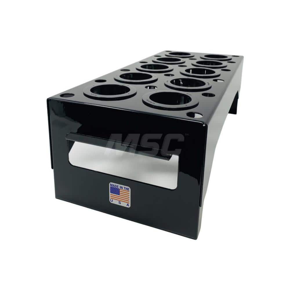CNC Storage Racks; Rack Type: Benchtop ; Tool Type: CNC Tool Holder ; Load Capacity: 26 ; Overall Height: 5in ; Color: Black ; Width (Inch): 7