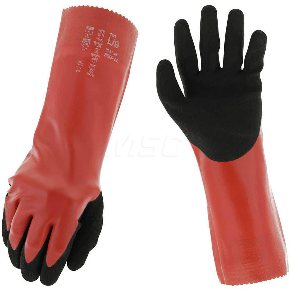 Chemical Resistant Gloves: Medium, 18 mil Thick, Nitrile-Coated, Glass, HPPE & Nitrile