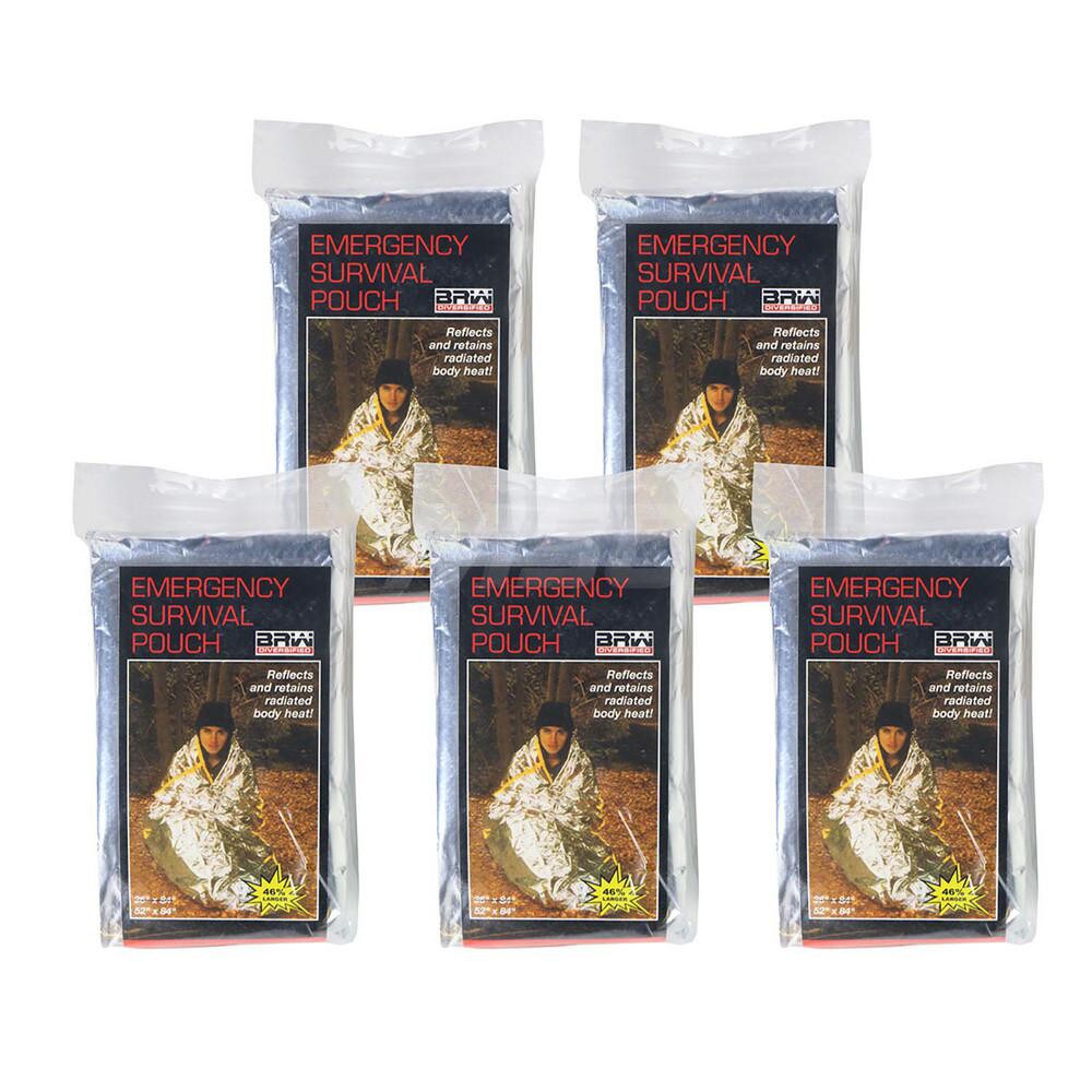 Rescue Blankets; Type: Emergency ; Material: Aluminum ; Overall Length: 84.00 ; Overall Width: 36 ; Color: Silver ; Container Type: Bag