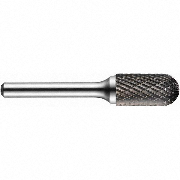 Precision Twist Drill SC-10SDC, 1/4" Cut Diam, 1/8" Shank Diam, Carbide Double Cut Cylinder Ball End Burr - 2" OAL, 1/2" LOC | Part #7466250