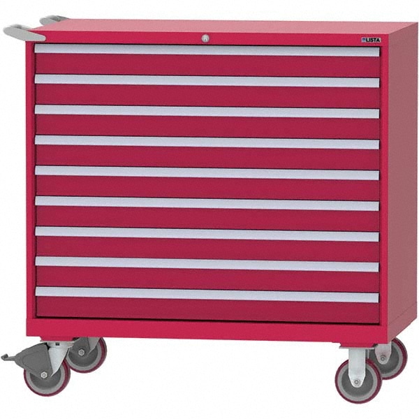 Red 9 Drawer Storage Cabinet Mscdirect Com