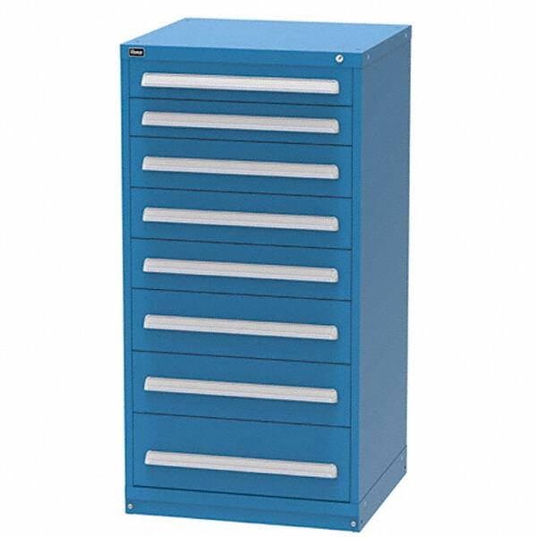 8 Drawer Bright Blue Steel Modular Storage Cabinet