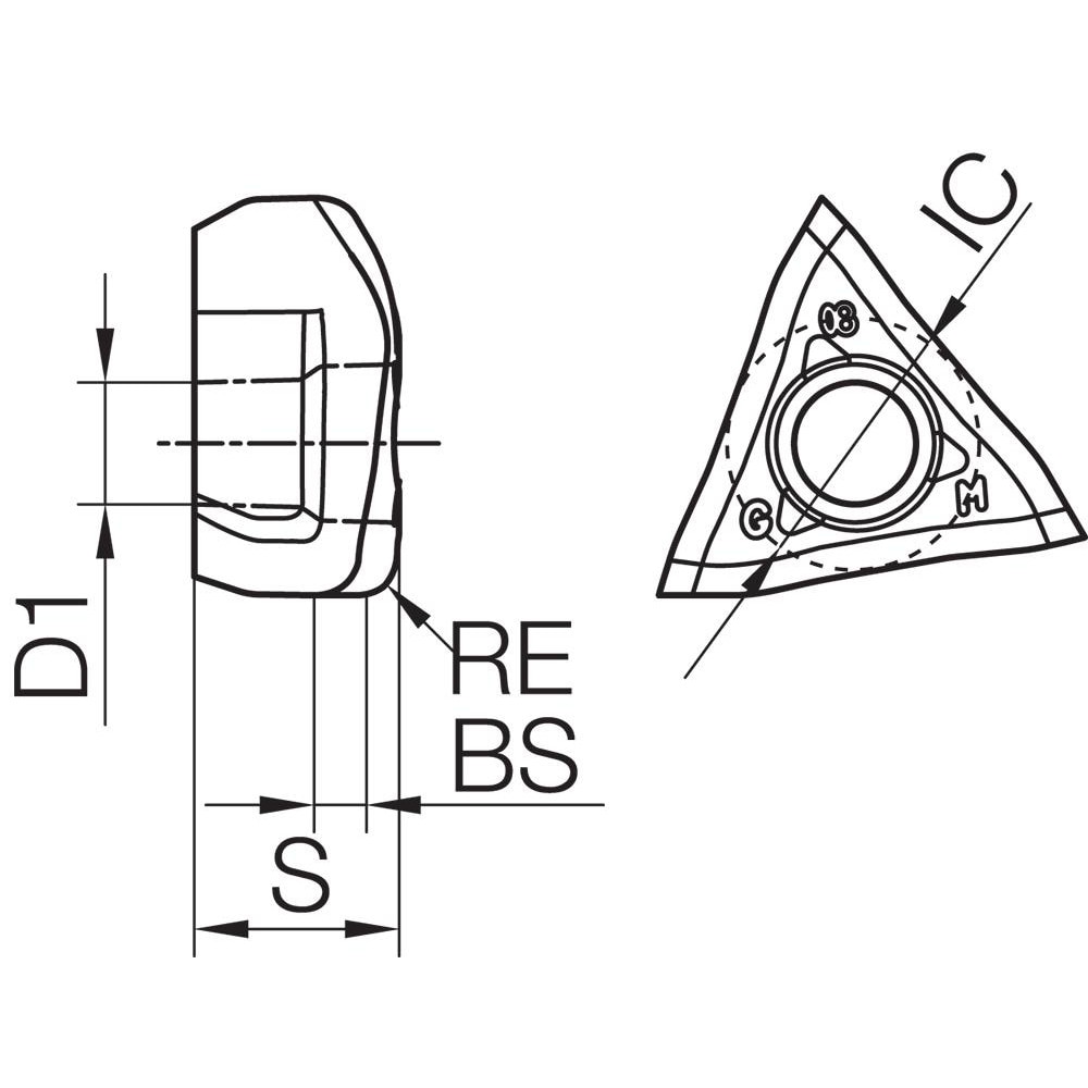 Kyocera - Milling Insert: TOMT060508ER-GM PR1535, Solid Carbide 