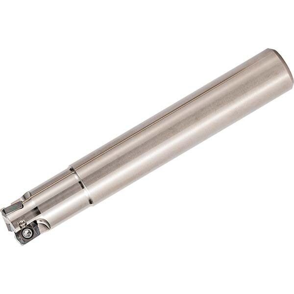 Indexable High-Feed End Mill: 1/2" Cut Dia, 1/2" Cylindrical Shank