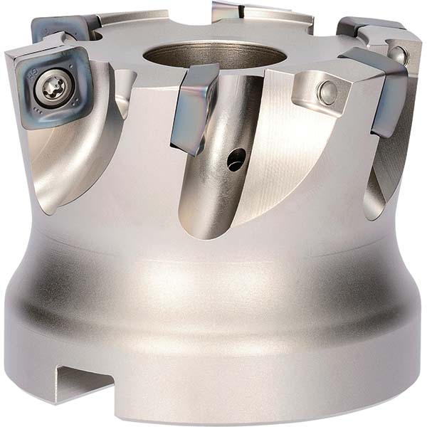 Kyocera Indexable HighFeed Face Mill 2.5" Cut Dia, 1" Arbor Hole