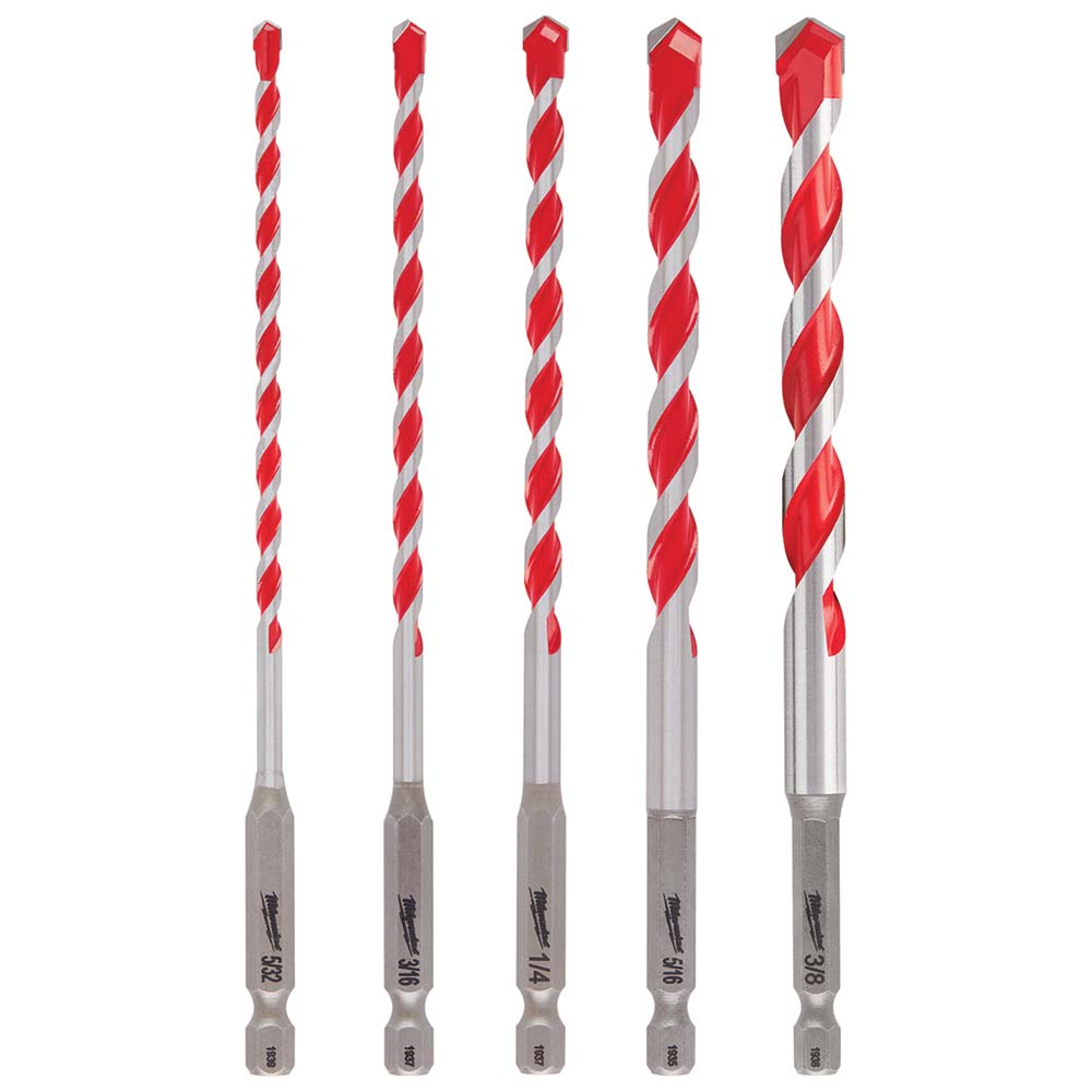 Milwaukee Tool Drill Bit Set Hammer Drill Bits 5 Pc 135 Carbide Milwaukee Tool Drill Bit Set Hammer Drill Bits 5 Pc 135 Carbide
