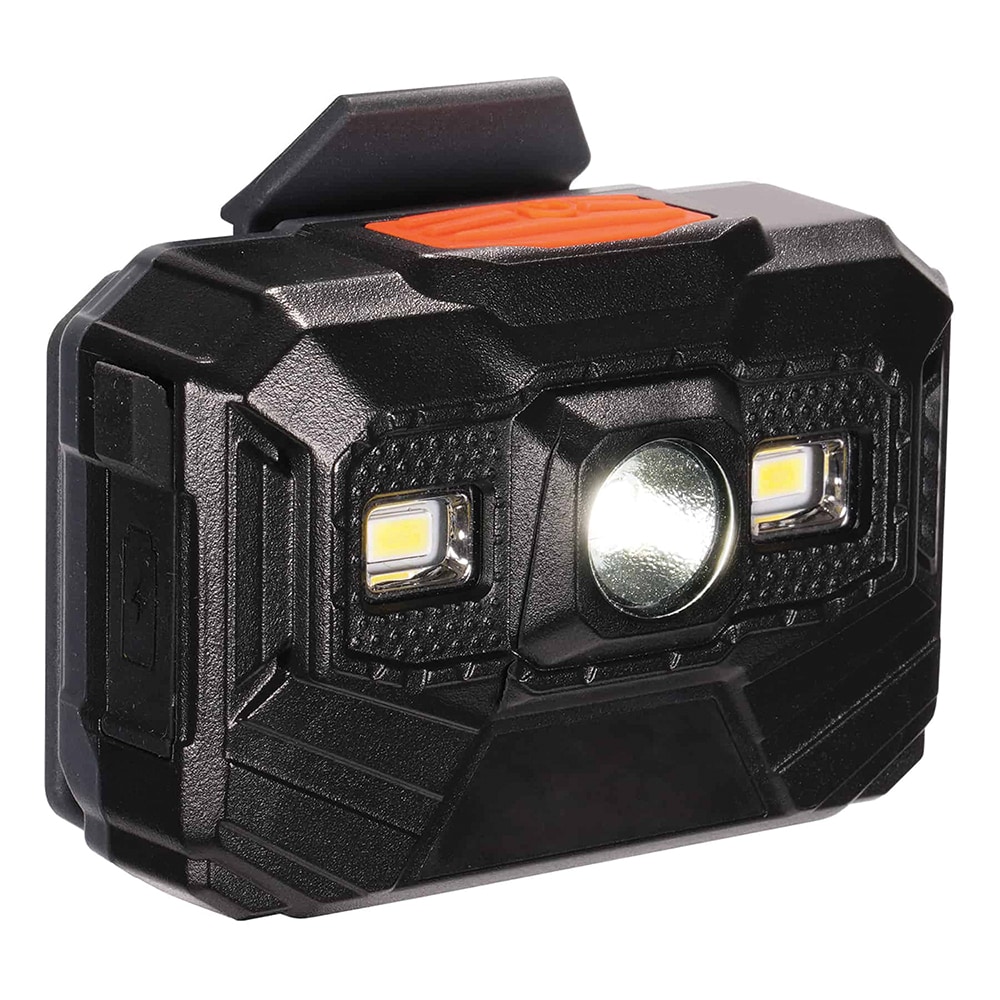 Hard Hat LED Light: Plastic, Black & Orange, Use with Skullerz Hard Hat & Safety Helmet