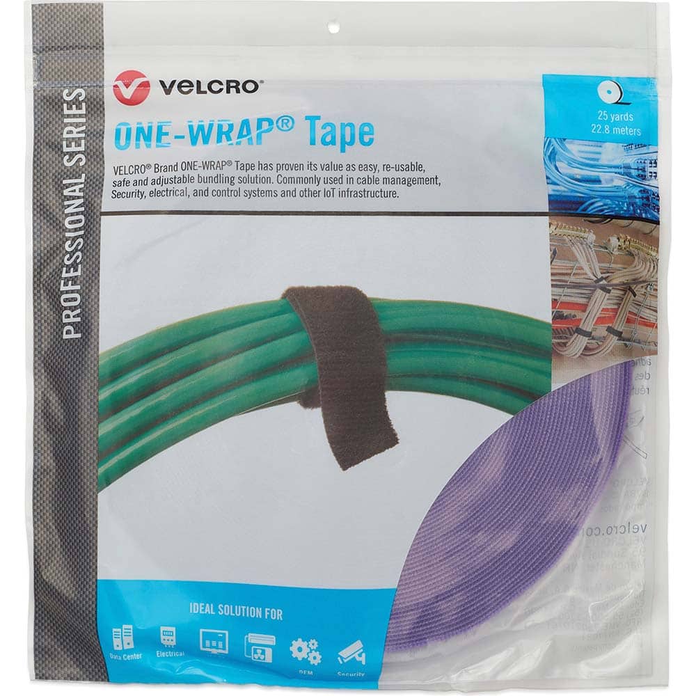 Velcro.Brand 31049 Cable Tie: 75" Long, Purple, Reusable 