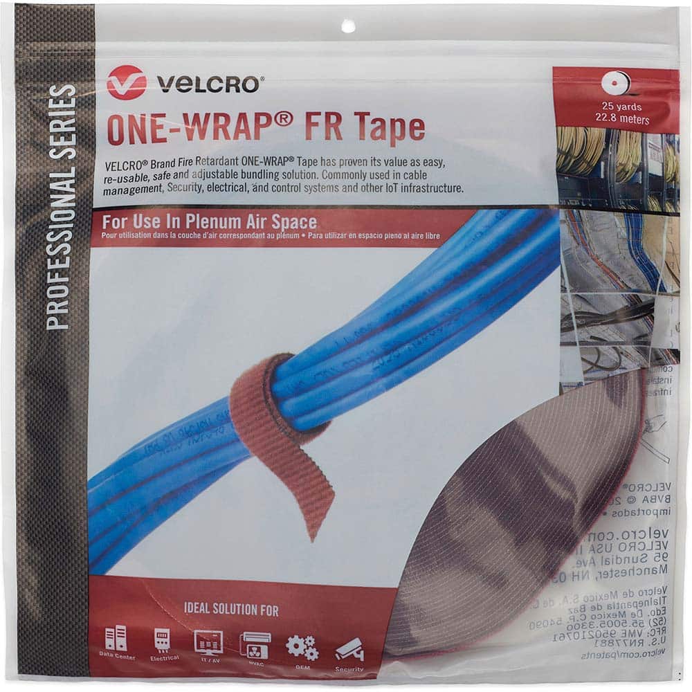 Velcro.Brand 30993 Cable Tie: 75" Long, Black & Red, Reusable 
