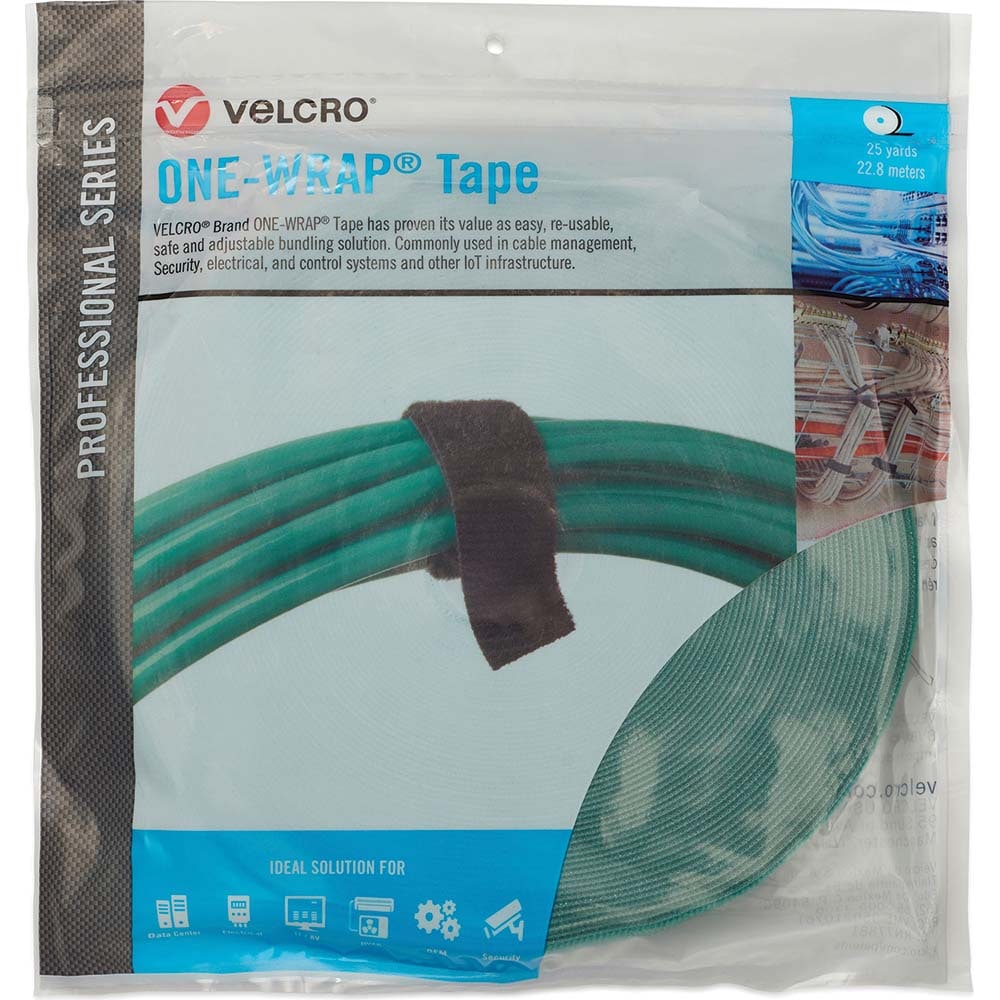 Velcro.Brand 31047 Cable Tie: 75" Long, Green, Reusable Image