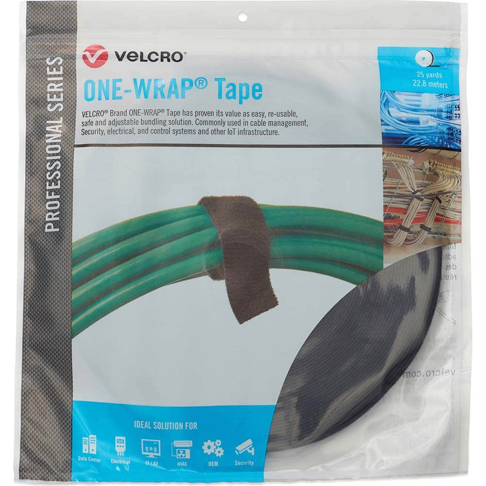 Velcro.Brand 31090 Cable Tie: 75" Long, Black, Reusable 