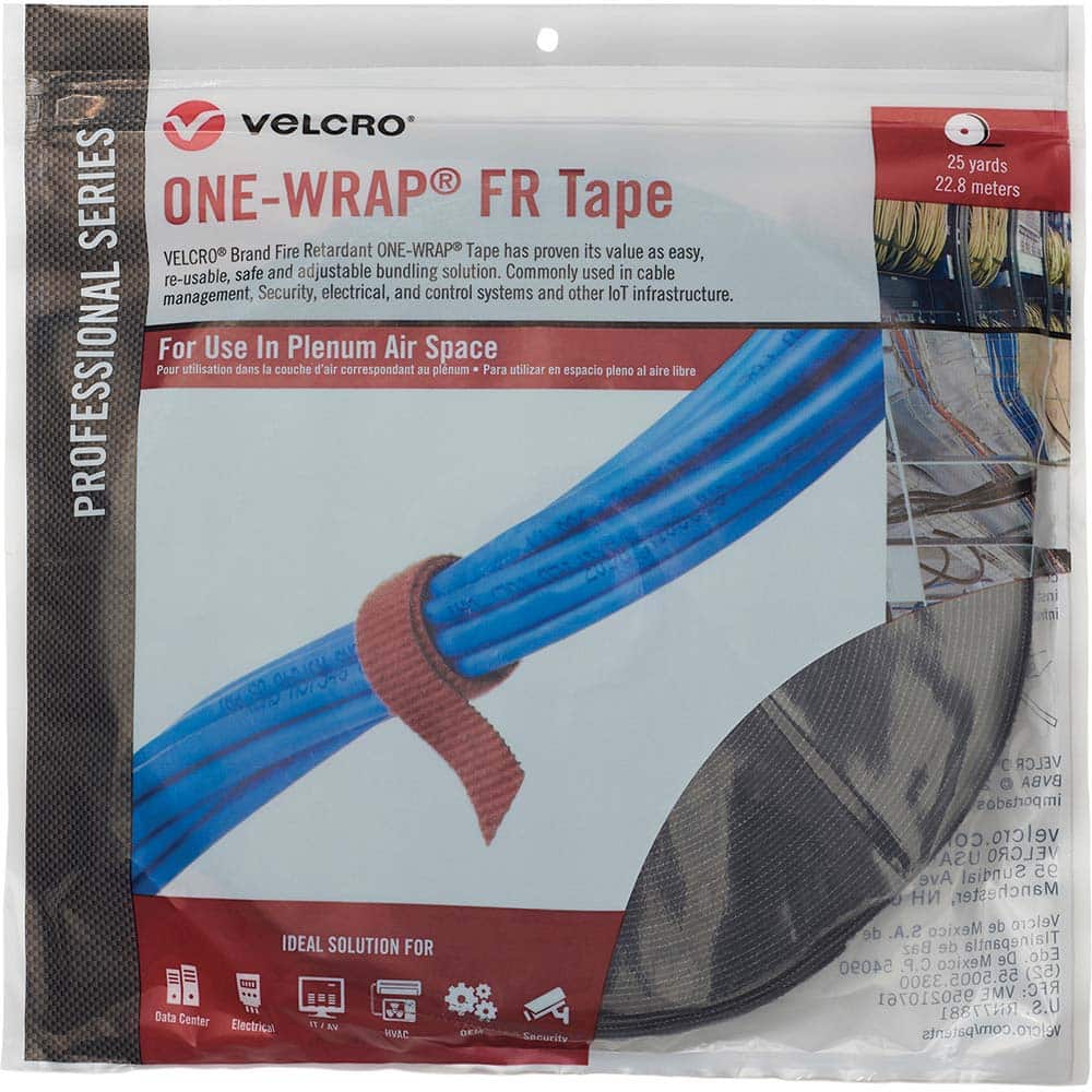 Velcro.Brand 30987 Cable Tie: 75" Long, Black, Reusable 