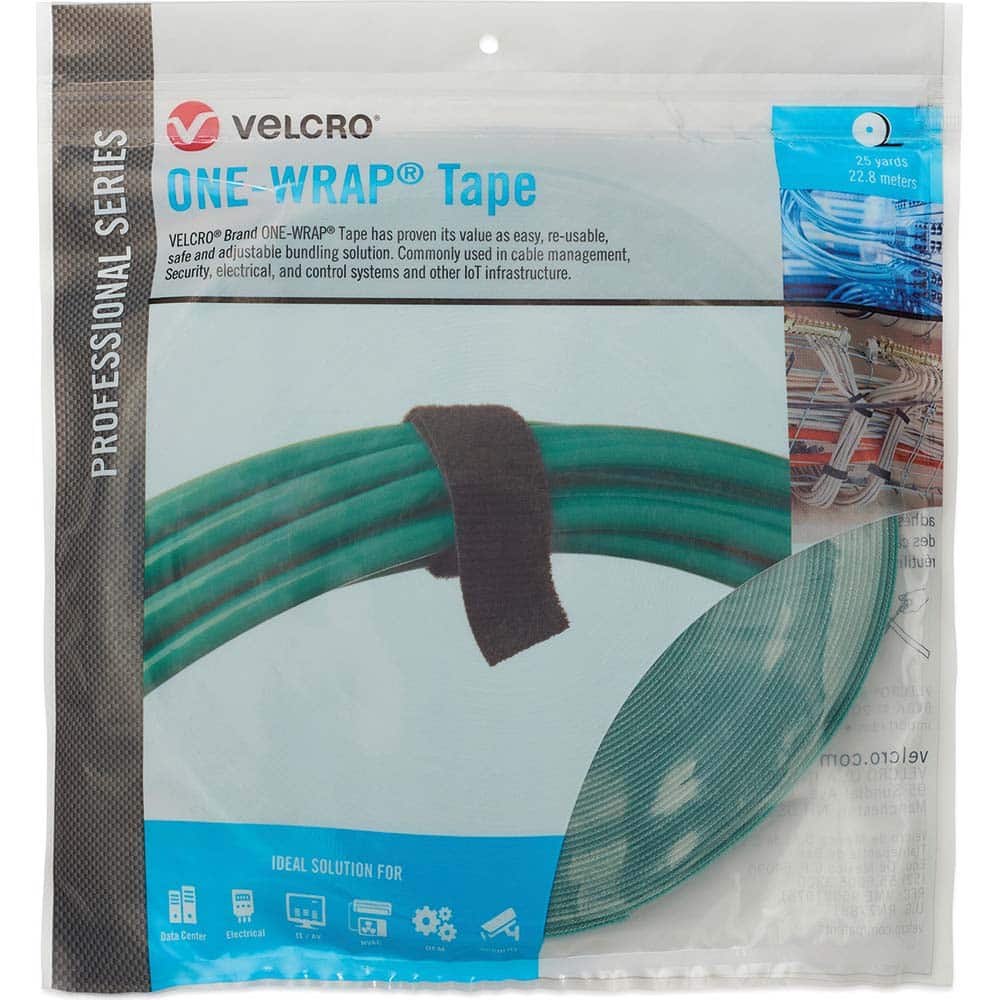 Velcro.Brand 31063 Cable Tie: 75" Long, Green, Reusable 