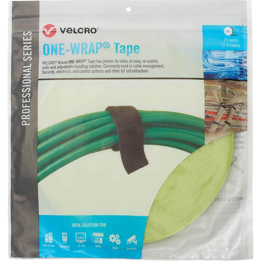 Velcro.Brand 30945 Cable Tie: 75" Long, Green, Reusable 