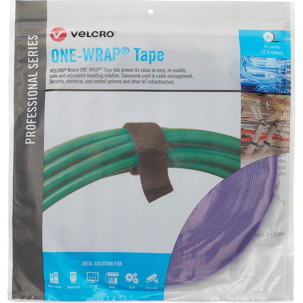 Velcro.Brand 31048 Cable Tie: 75" Long, Purple, Reusable 
