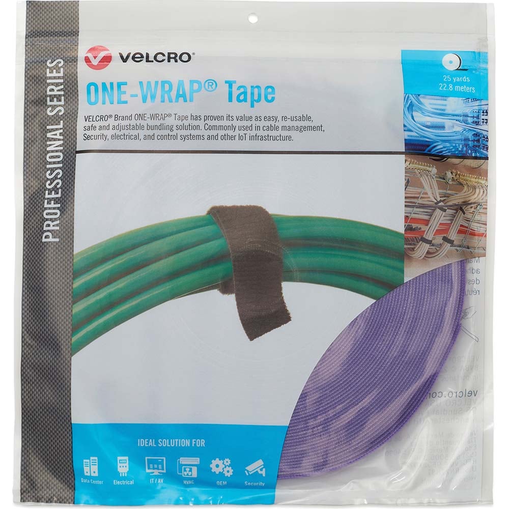 Velcro.Brand 31048 Cable Tie: 75" Long, Purple, Reusable Image