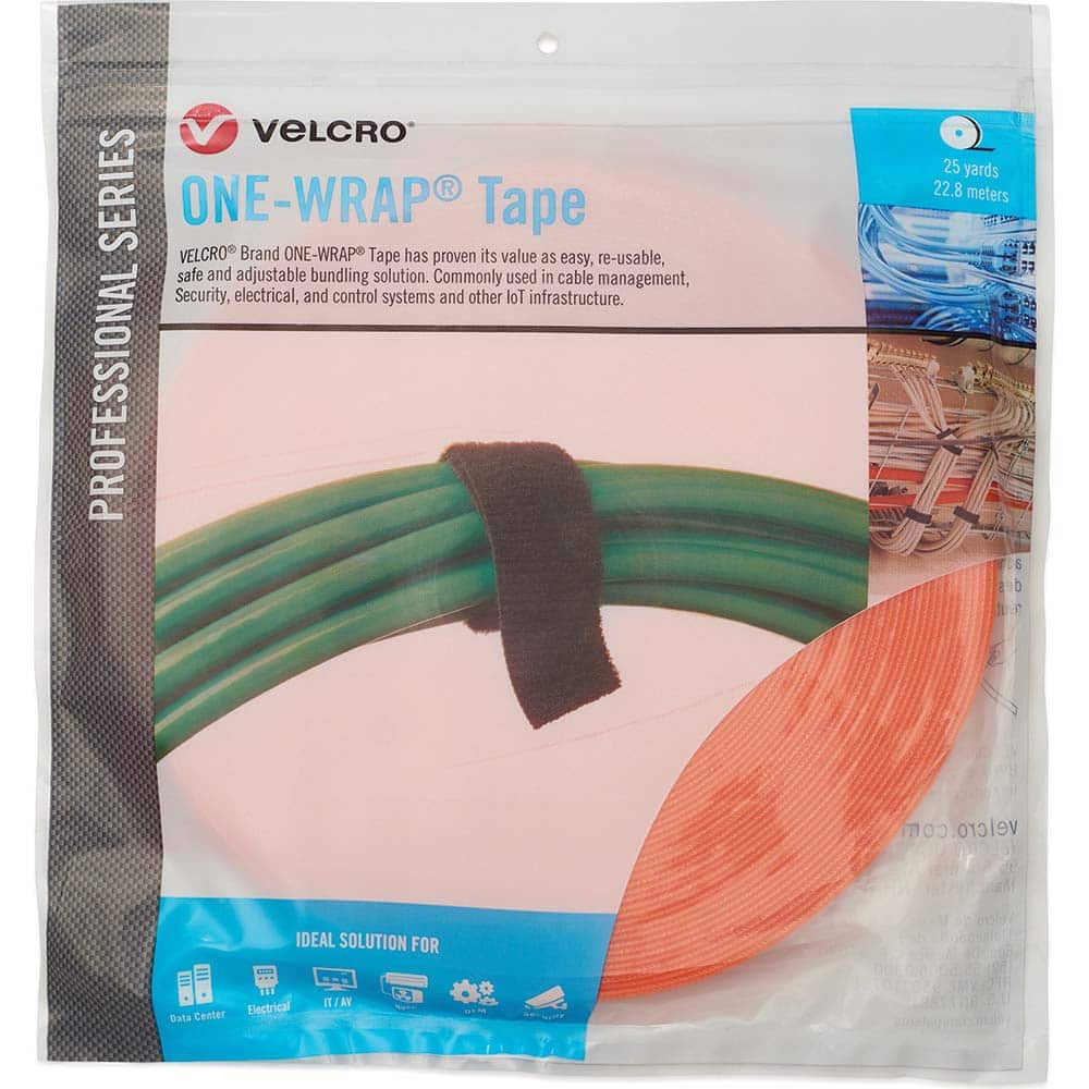 Velcro.Brand 31065 Cable Tie: 75" Long, Orange, Reusable 