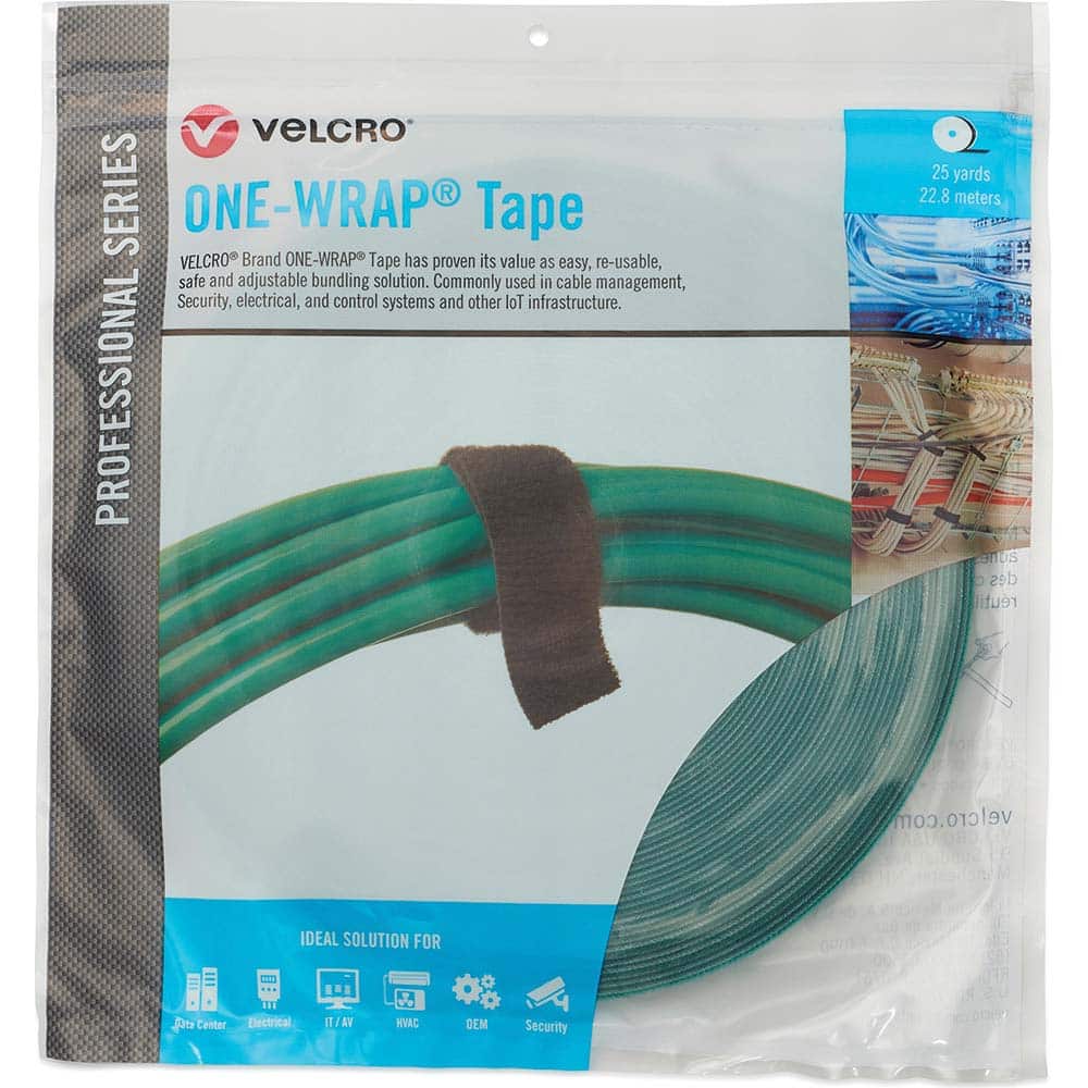 Velcro.Brand 31070 Cable Tie: 75" Long, Green, Reusable 
