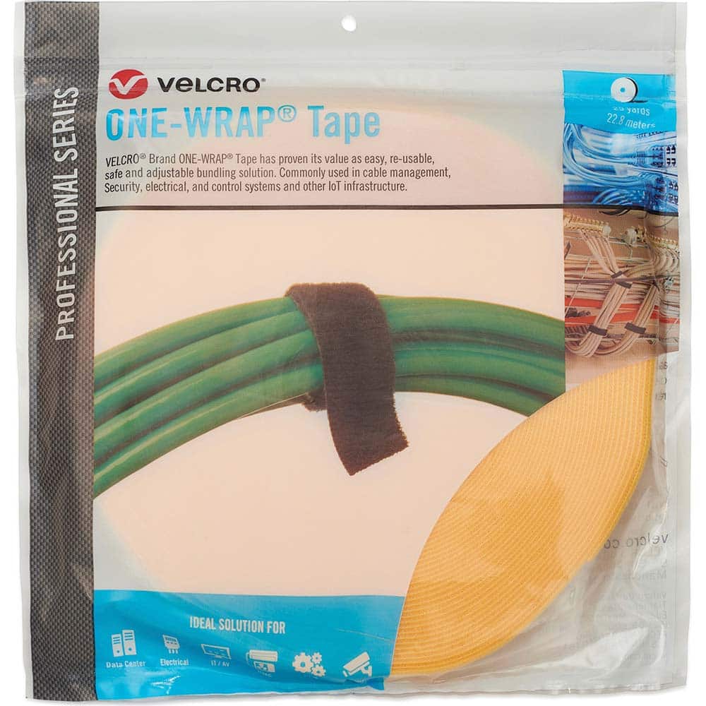 Velcro.Brand 31046 Cable Tie: 75" Long, Yellow, Reusable 