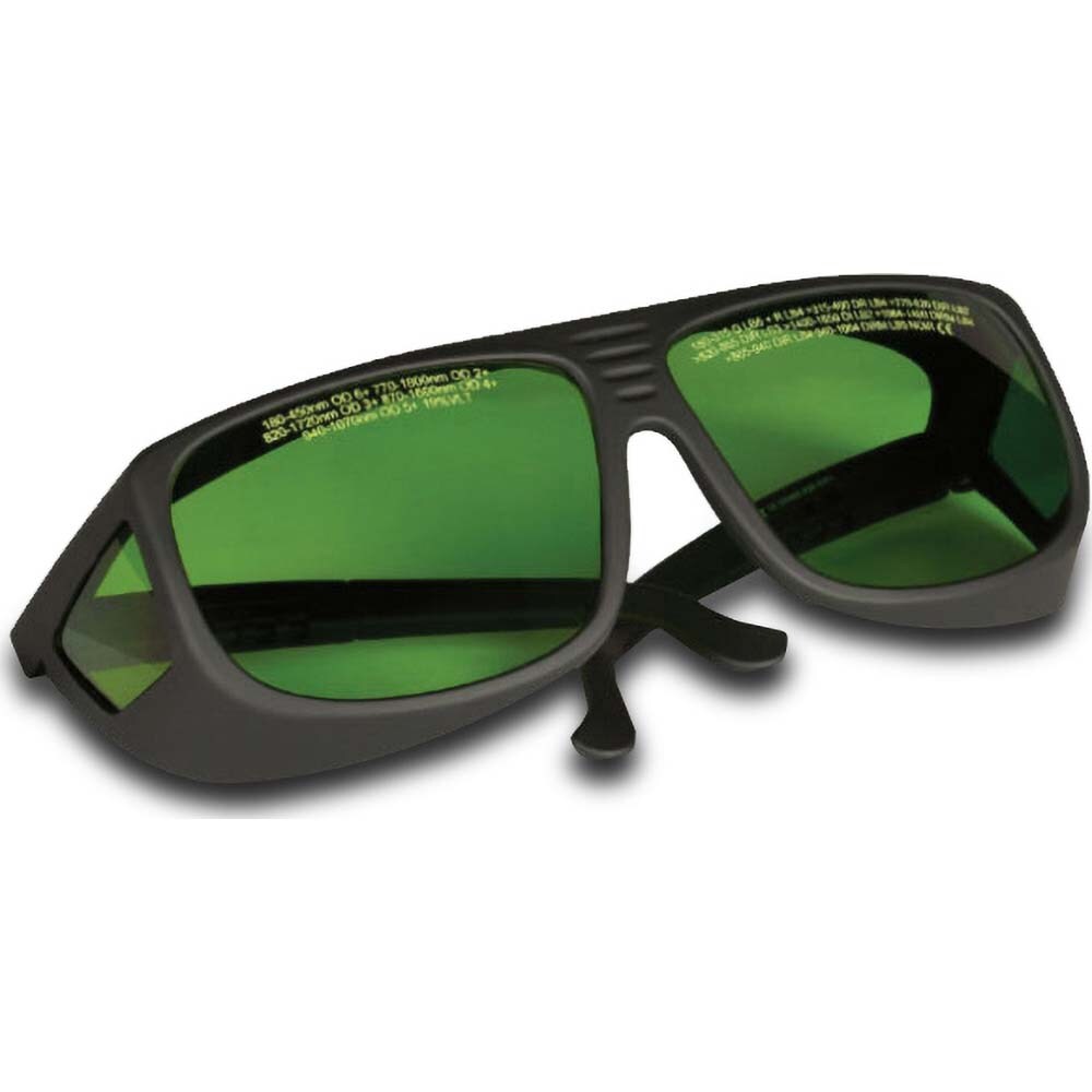Laser Marking Machine Accessories; Accessory Type: Laser Safety Glasses ; For Use With: LaserGear QUBE ; Additional Information: Protective laser safety glasses for use with LaserGear QUBE; Black Wrap-Around Frame; Green Lenses