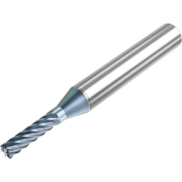 Corner Radius End Mill: 3/16" Dia, 5/8" LOC, 0.0100" Radius, 6 Flute, Solid Carbide