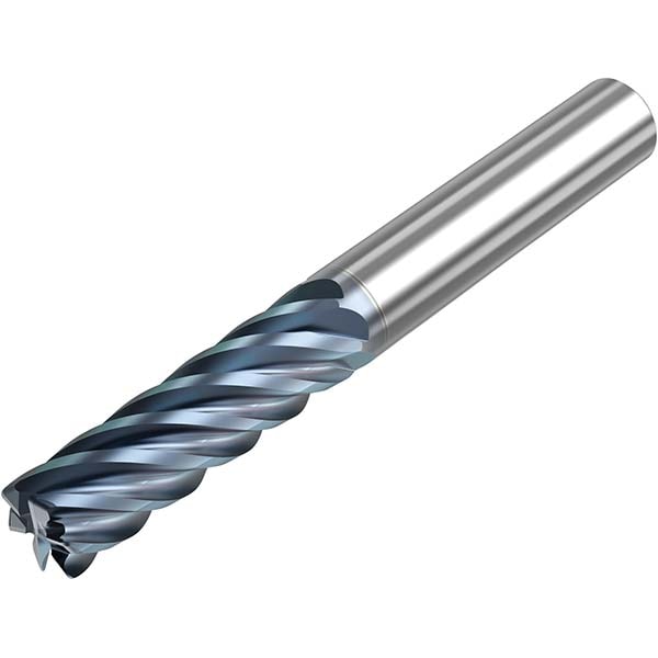 Corner Radius End Mill: 1/2" Dia, 1-5/8" LOC, 0.0150" Radius, 6 Flute, Solid Carbide