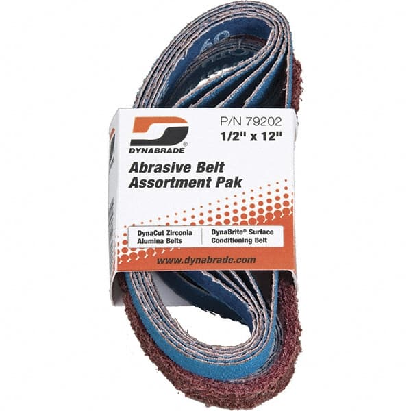 Dynabrade 79202 Abrasive Belt: 1/2" Wide, 12" Long, 60 & 80 Grit, Aluminum Oxide 