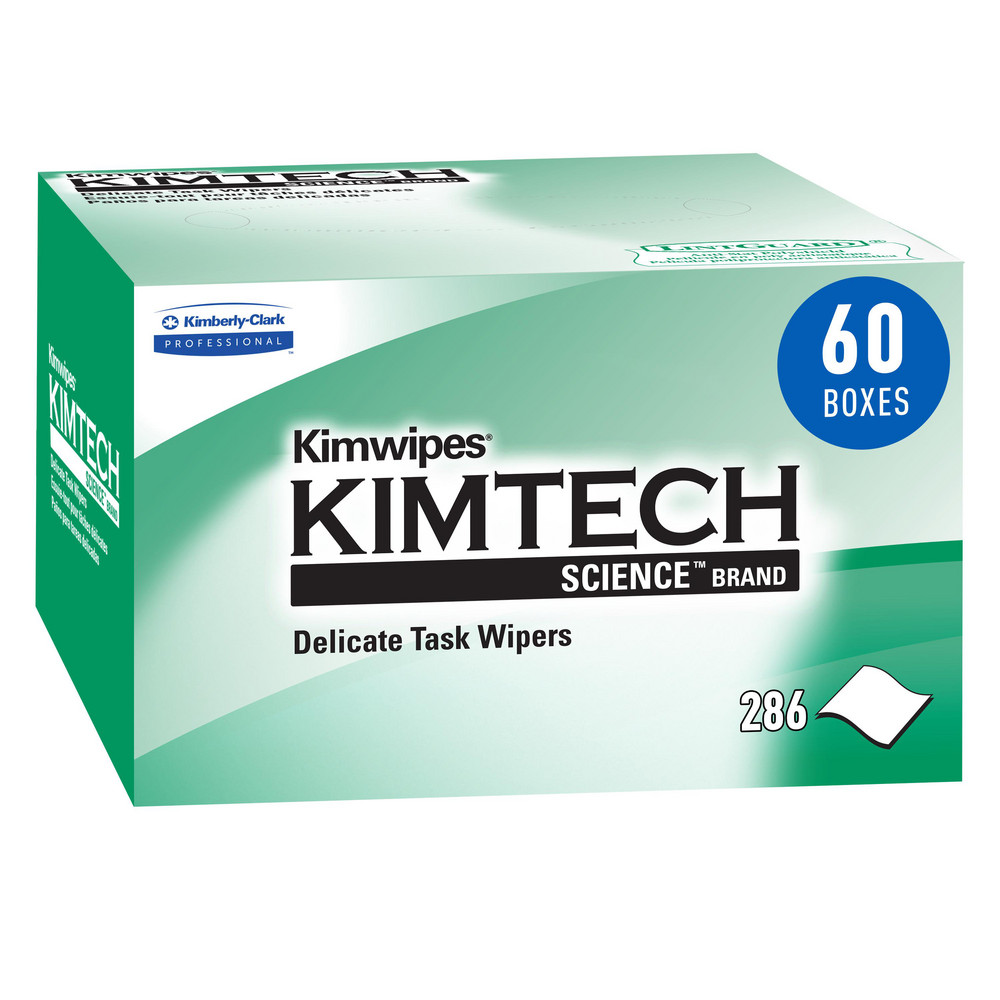 Science&trade; Kimwipes® Delicate Task Wipes (34155), Pop-Up Box, White - 286 Sheets/Box, 60 Boxes/Case, 17,160 Sheets/Case