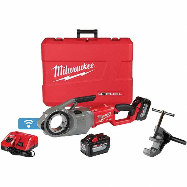Power Pipe Threaders; Maximum Pipe Capacity: 2in ; Voltage: 18V ; Spindle Speed: 41 RPM ; Thread Direction: Left Hand; Right Hand ; Number Of Pieces: 6 ; Die Heads Included: No