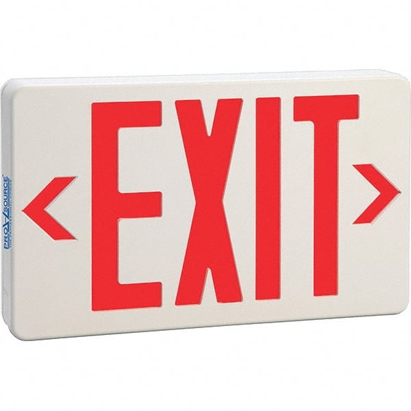 Illuminated Exit Signs; Number of Faces: 2 ; Light Technology: LED ; Letter Color: Red ; Mount Type: Universal Mount ; Housing Material: ABS ; Housing Color: White