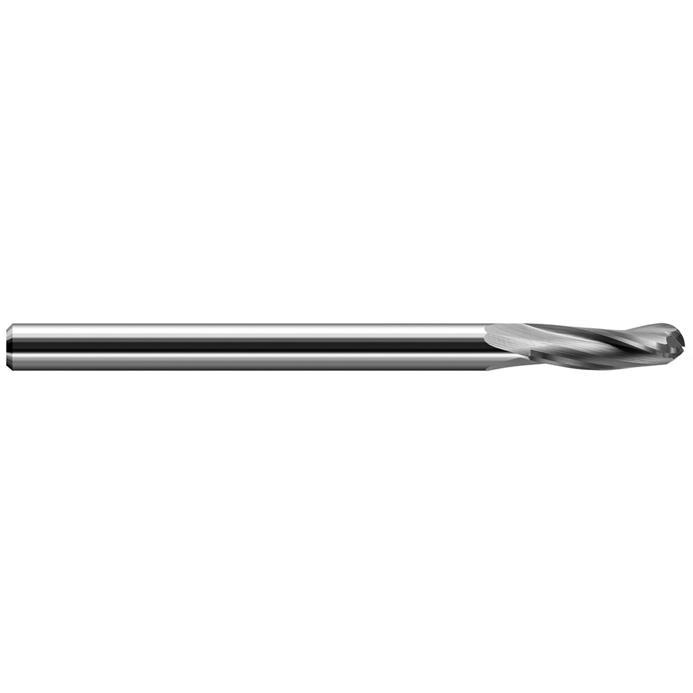 Ball End Mill: 1/2" Dia, 1-1/2" LOC, 3 Flute(s), Solid Carbide