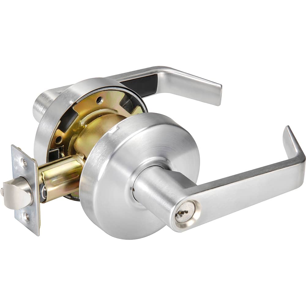 Yale 85099 Lever Locksets; Door Thickness: 1-3/4; Door Thickness: 1-3/4; Back Set: 2-3/4; For Use With: Entrance; General Home or Office Doors; Finish/Coating: Satin Chrome; Cylinder Type: 6 Pin Schlage C Keway, Keyed; Special Item Information: Entry Lock Function; 