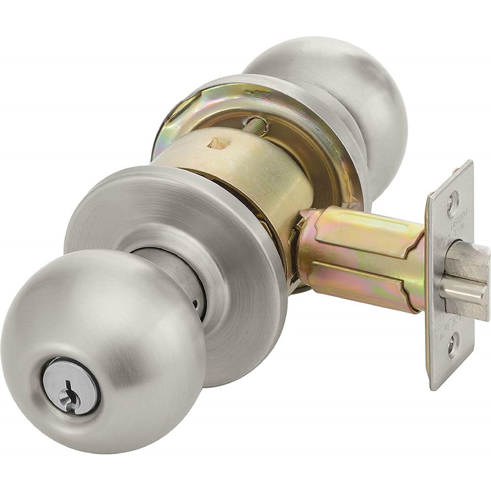 Lockset: Use with 1-3/4" Thick Doors, Satin Stainless Steel Finish
