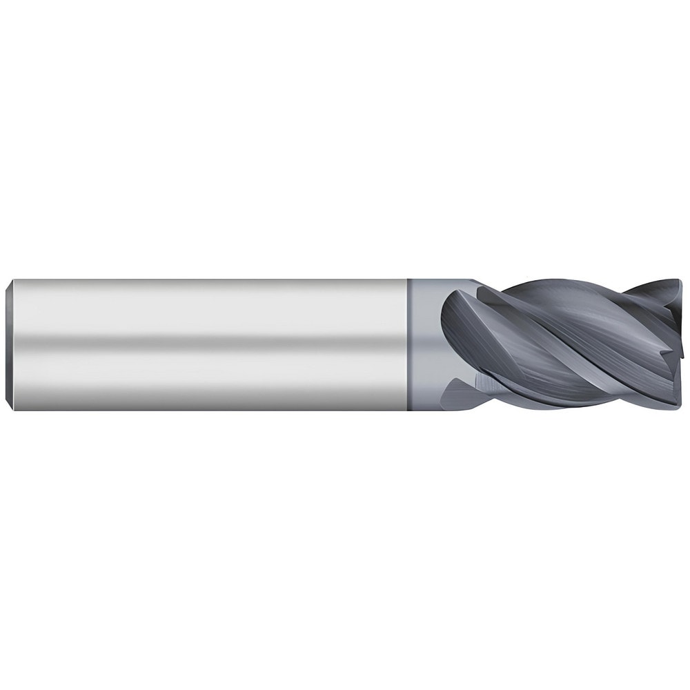 Corner Radius End Mill: 1/2" Dia, 5/8" LOC, 0.0300" Radius, 4 Flute, Solid Carbide