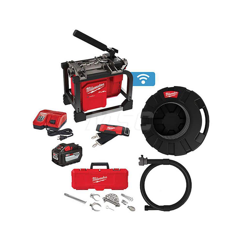 Milwaukee Tool 2818A-21 Electric & Gas Drain Cleaning Machines; Type of Power: Battery ; For Minimum Pipe Size: 5/8 (Inch); For Maximum Pipe Size: 7/8 (Inch); Cable Length (Feet): 15 ; Number of Batteries Included: 1 