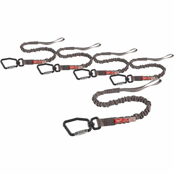 Tool Holding Accessories; Type: Tool Lanyard ; Connection Type: Carabiner ; Length (Decimal Inch): 40.00 ; Additional Info: Includes (5) 35lb Locking Tool Lanyards ; Color: Gray