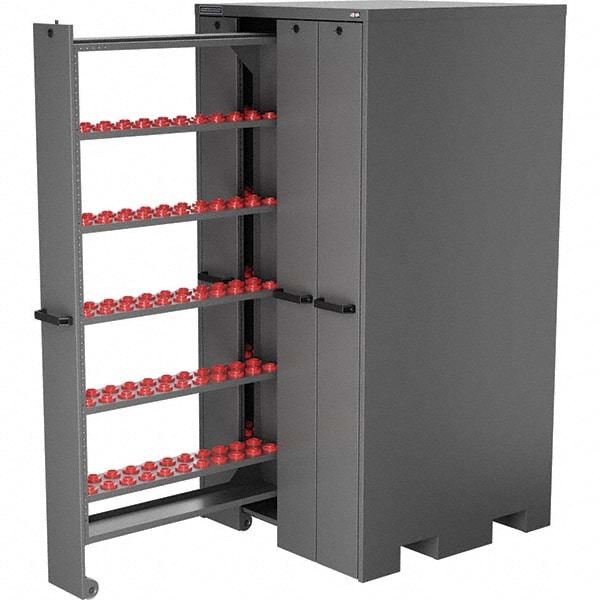CNC Storage Shelving; Type: Vertical ; Style: 30 Taper ; Tool Capacity: 440 ; Additional Information: 4000 Lb Capacity; Dark Gray