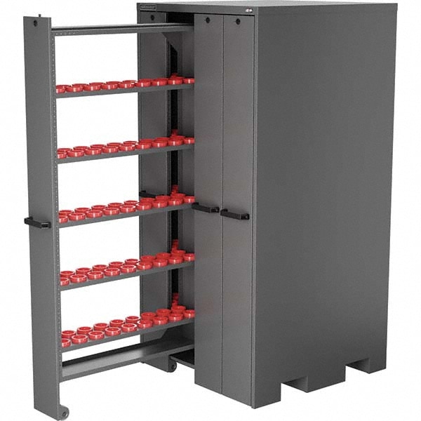 CNC Storage Shelving; Type: Vertical ; Style: 63 Taper ; Tool Capacity: 360 ; Additional Information: 4000 Lb Capacity; Dark Gray