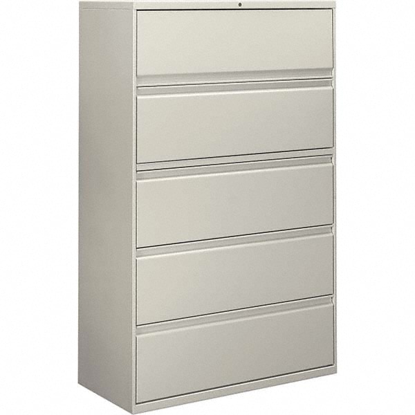 ALERA - Lateral File Cabinet: 5 Drawer, Metal, Light Gray | MSC Direct