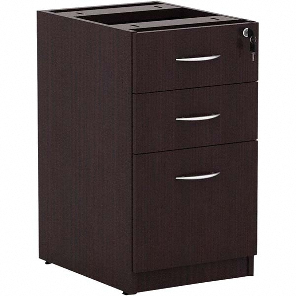 ALERA Pedestal File 3 Drawers, Textured Woodgrain Laminate, Espresso MSC Industrial