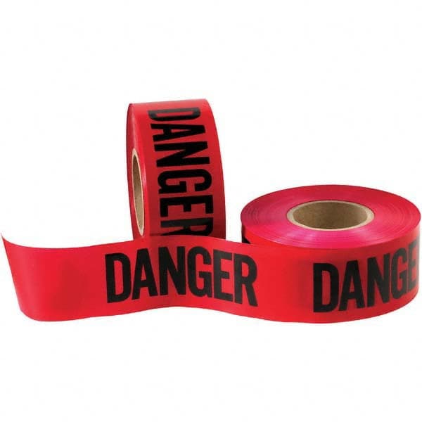 Barricade & Flagging Tape; Tape Type: Barricade ; Legend: Danger ; Material: Polyethylene ; Thickness (mil): 3 ; Overall Length: 1000.00ft ; Roll Length (Feet): 1000