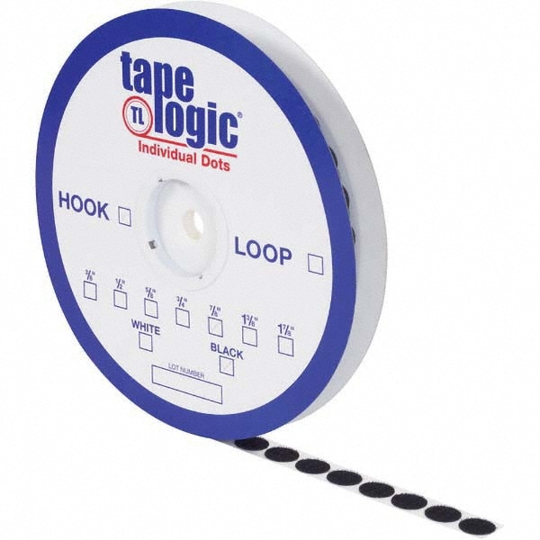 Tape Logic - Hook & Loop; Shape: Dot; Tape Width: ; Tape Length: ; Color:  Black; Piece Diameter (Inch): 3/8; Roll Length (yd): ; Roll Length (Feet):  ;