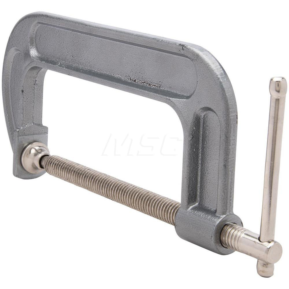 C-Clamp: 6" Max Opening, Heavy-Duty, Forged Steel Body - Standard Depth Throat