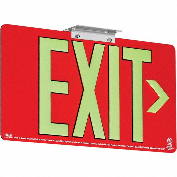 Hubbell Lighting Illuminated Exit Signs; Number of Faces 1; Light