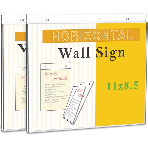 Sign Holders & Frames; Product Type: Wall Plate Sign Holder ; Material: Plastic; Plastic ; Color: Clear ; Indoor or Outdoor: Indoor ; Frame Corner Shape: Rectangle