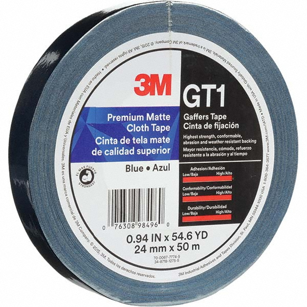 3M 50m x 24mm x 11 mil Blue Cotton Cloth Gaffers Tape 16991507