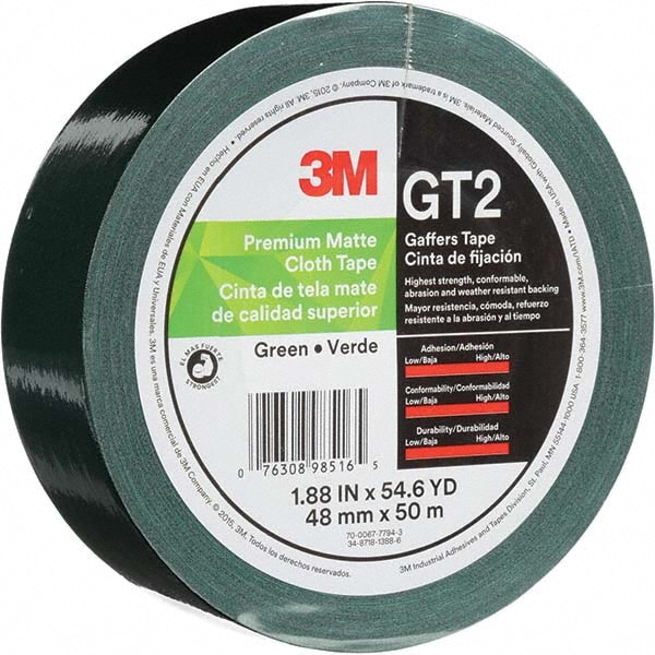 3M 50m X 48mm X 11 Mil Green Cotton Cloth Gaffers Tape 16991549 