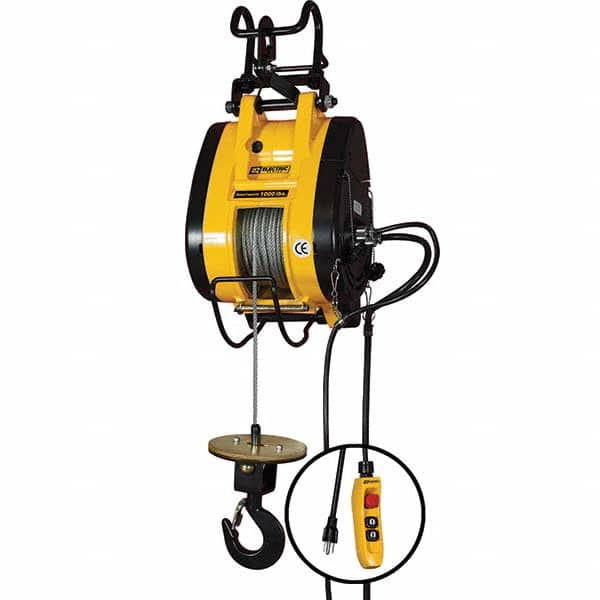 Electric Wire Rope Hoist: 1,000 lb Working Load Limit